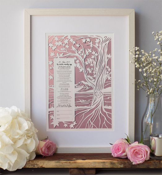 framed ketubah